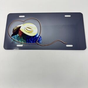Cowboy Cowgirl Kiss License Plate Blank Ready For Personalization 6"x12"